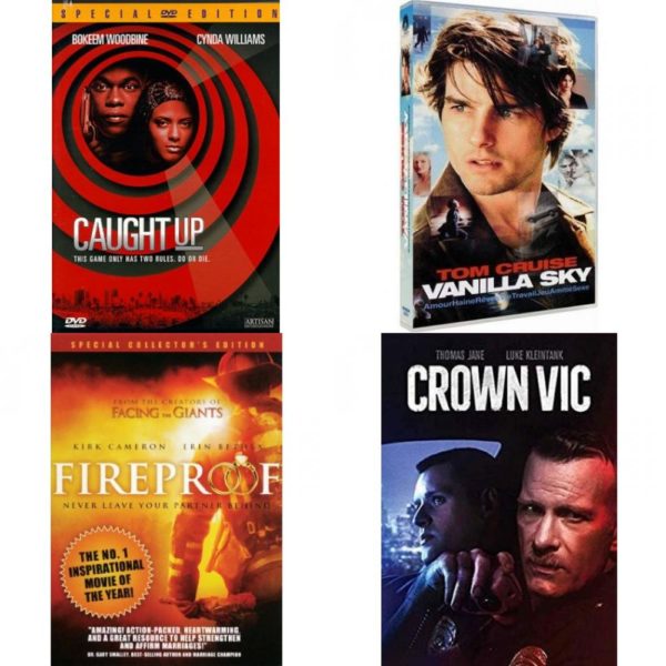 DVD Assorted Movies 4 Pack Fun Gift Bundle: Caught Up, Vanilla Sky, Fireproof, Crown Vic