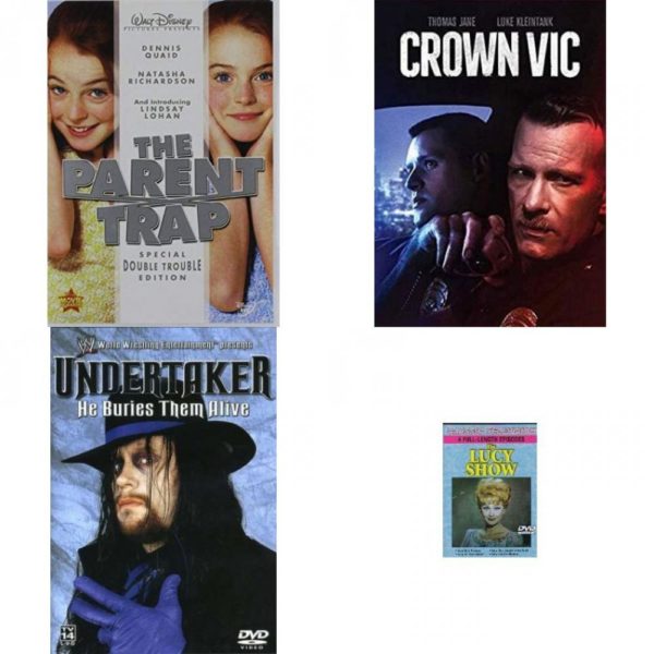 DVD Assorted Movies 4 Pack Fun Gift Bundle: The Parent Trap, Crown Vic, WWE: Undertaker - He Buries Them Alive, The Lucy Show 4 Full-Length Episodes