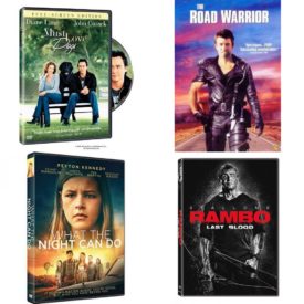 DVD Assorted Movies 4 Pack Fun Gift Bundle: Must Love Dogs, The Road Warrior, What The Night Can Do, Rambo Last Blood