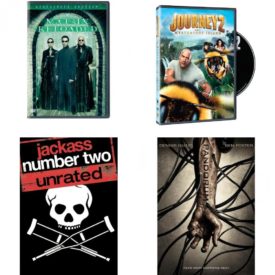 DVD Assorted Movies 4 Pack Fun Gift Bundle: The Matrix Reloaded, Journey 2: The Mysterious Island, Jackass Number Two, Pandorum