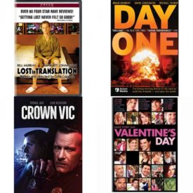 DVD Assorted Movies 4 Pack Fun Gift Bundle: Lost in Translation, DAY ONE, Crown Vic, Valentines Day