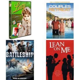 DVD Assorted Movies 4 Pack Fun Gift Bundle: Lucy: Queen Of Comedy, Couples Retreat, Battleship, Lean on Me