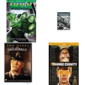 DVD Assorted Movies 4 Pack Fun Gift Bundle: The Hulk, Borderline, The Green Mile, Orange County