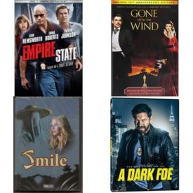 DVD Assorted Movies 4 Pack Fun Gift Bundle: Empire State, Gone With the Wind, Smile, A Dark Foe