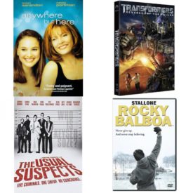 DVD Assorted Movies 4 Pack Fun Gift Bundle: Anywhere But Here, Transformers: Revenge of the Fallen, The Usual Suspects, Rocky Balboa