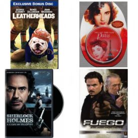 DVD Assorted Movies 4 Pack Fun Gift Bundle: Leatherheads, The Last Time I Saw Paris, Sherlock Holmes: A Game of Shadows, Fuego