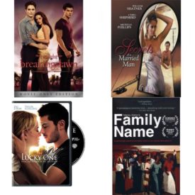 DVD Assorted Movies 4 Pack Fun Gift Bundle: Twilight Saga, The: Breaking Dawn Part 1, Secrets Of A Married Man, The Lucky One, Family Name