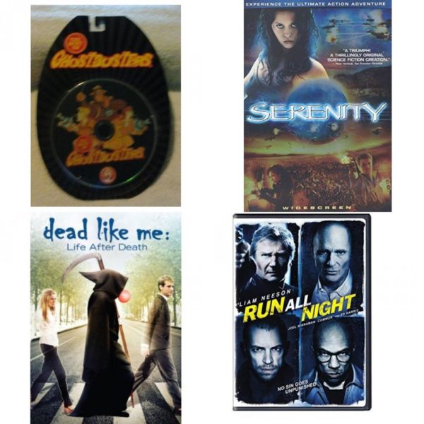DVD Assorted Movies 4 Pack Fun Gift Bundle: The Best of Ghostbusters, Serenity, Dead Like Me: Life After Death, Run All Night