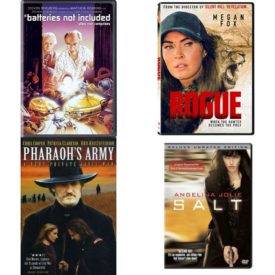 DVD Assorted Movies 4 Pack Fun Gift Bundle: *Batteries Not Included, Rogue, Pharaohs Army, Salt