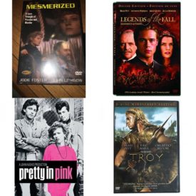 DVD Assorted Movies 4 Pack Fun Gift Bundle: MESMERIZED, Legends of the Fall, Pretty in Pink, TROY