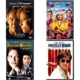 DVD Assorted Movies 4 Pack Fun Gift Bundle: The Devil's Own, Isnt It Romantic, Freedom Writers, American Made