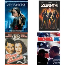 DVD Assorted Movies 4 Pack Fun Gift Bundle: Aeon Flux, Charlie's Angels, Penny Serenade, Michael & Me