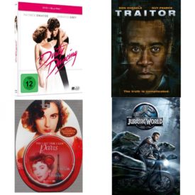 DVD Assorted Movies 4 Pack Fun Gift Bundle: Dirty Dancing, Traitor, The Last Time I Saw Paris, Jurassic World