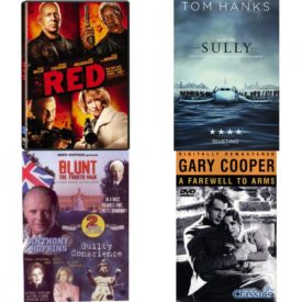 DVD Assorted Movies 4 Pack Fun Gift Bundle: Red, Sully, Blunt the Fourth Man / Guilty Conscience, A Farewell to Arms