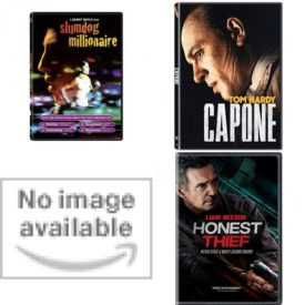 DVD Assorted Movies 4 Pack Fun Gift Bundle: Slumdog Millionaire, Capone, STAN HELSING, Honest Thief