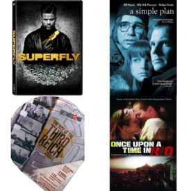 DVD Assorted Movies 4 Pack Fun Gift Bundle: Superfly, A Simple Plan, WWII RISE OF THE THIRD REICH, Once Upon a Time in Rio