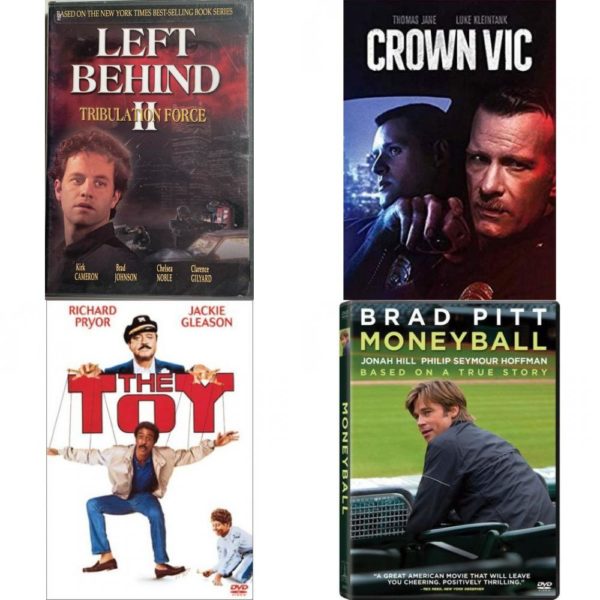 DVD Assorted Movies 4 Pack Fun Gift Bundle: Left Behind II: Tribulation Force, Crown Vic, The Toy, Moneyball