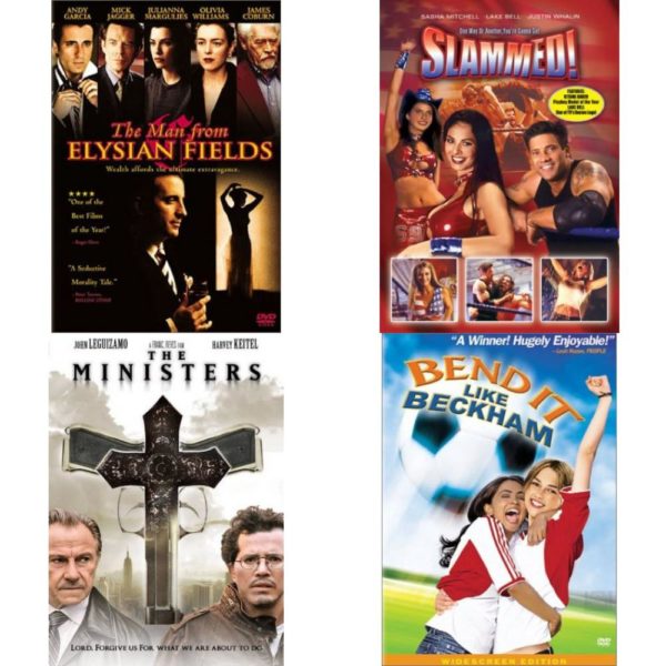 DVD Assorted Movies 4 Pack Fun Gift Bundle: The Man from Elysian Fields, Slammed!, The Ministers, Bend It Like Beckham