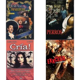 DVD Spanish Speaking Movies 4 Pack Fun Gift Bundle: Fiesta De Charros. 4 Peliculas  Perros  Cria  Exxceso