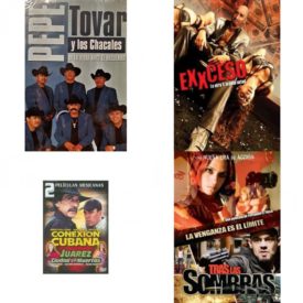 DVD Spanish Speaking Movies 4 Pack Fun Gift Bundle: De La Vista Nace El Amor  Exxceso  Conexion Cubana/Juarez Ciudad de las Muertas  Tras Las Sombras