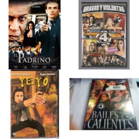 DVD Spanish Speaking Movies 4 Pack Fun Gift Bundle: El Padrino - The Latin Godfather  Bravas Y Violentas "4 Peliculas" JULIO ALEMAN & MARIO ALMADA  Ye-Yo  Bailes Calientes: 4 Peliculas