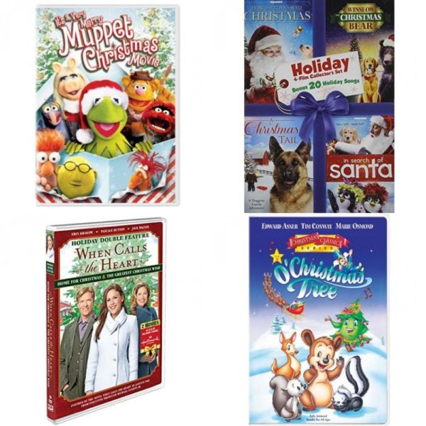 Christmas Holiday Movies DVD 4 Pack Assorted Bundle: It's a Very Merry Muppet Christmas Movie  4 Film Holiday Collection: Holiday Collector's Set 11  Double Feature: When Calls The Heart: Home For Christmas & The Greatest Christmas Wish  O' Christmas Tree