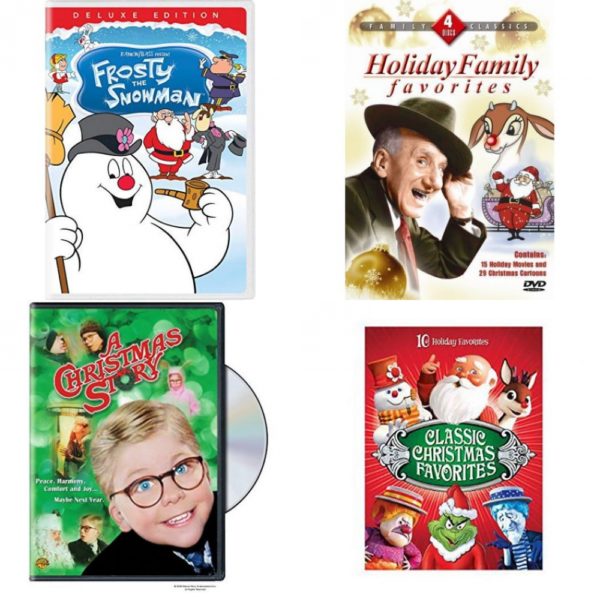 Christmas Holiday Movies DVD 4 Pack Assorted Bundle: Frosty the Snowman, Holiday Family Classics, A Christmas Story, Classic Christmas Favorites