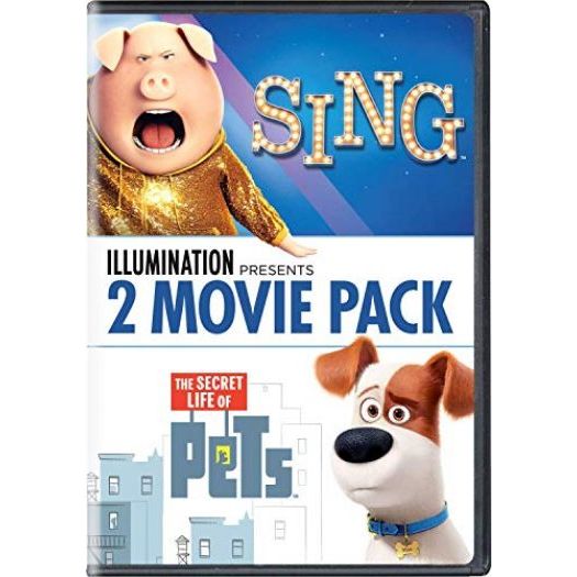 DVD Children's Movies 4 Pack Fun Gift Bundle: Monsters vs. Aliens, Universal Pictures Home Illumination Presents: 2-Movie Pack, The Smurfs 2, Space Jam