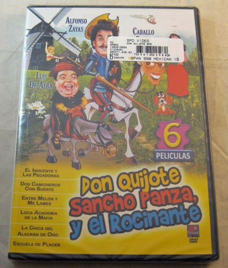 DVD Spanish Speaking Movies 4 Pack Fun Gift Bundle: Don Quijote Sancho Panza Y El Rocinante: 6 Peliculas Zayas, De Alba  Fiesta De Charros. 4 Peliculas  Fugitivos y Criminales Fernando y Mario Almada Ley Fuga El Criminal  Y Ahora Que Hago
