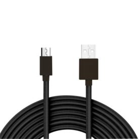 Reiko 3.3FT Metal Connector & Nylon Braided Micro USB 2.0 Data Cable in Black