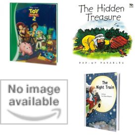Children's Fun & Educational 4 Pack Hardcover Book Bundle (Ages 3-5): Disney Pixar Toy Story 2 Kohls Cares, The Hidden Treasure Pop-up Parables, Noah and the Ark and Other Bible Stories, IKEA Lillabo Book The Night Train 403.456.13