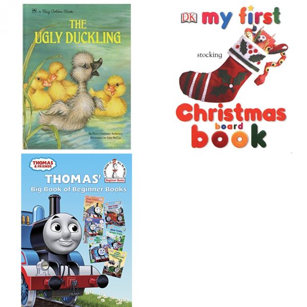 Children's Fun & Educational 4 Pack Hardcover Book Bundle (Ages 3-5): The Ugly Duckling, My First Christmas Board Book My 1st Board Books, Thomas Big Book of Beginner Books Thomas & Friends, Disney Pixar Monsters, Inc. Kohls Cares