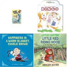 Children's Fun & Educational 4 Pack Hardcover Book Bundle (Ages 3-5): Funny Lunch, B-I-N-G-O Sing a Story Handled Board Book with CD, Happiness Is a Warm Blanket, Charlie Brown, Little Critter® Little Red Riding Hood: A Lift-the-Flap Book Little Critter series