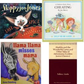 Children's Fun & Educational 4 Pack Hardcover Book Bundle (Ages 3-5): Skippyjon Jones: Lost in Spice, My Shape Book: Mi Libro De Formas, Llama Llama Misses Mama, Aladdin and the Wonderful Lamp and Other Tales of Adventures