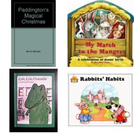 Children's Fun & Educational 4 Pack Hardcover Book Bundle (Ages 3-5): Paddingtons Magical Christmas, My March to the Manger: A Celebration of Jesus Birth Board book, Lyle, Lyle, Crocodile Weekly Reader childrens book club, Rabbits Habits - Childs World Magic Castle Readers