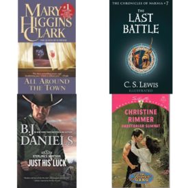 Assorted Novels Paperback Book Bundle (4 Pack): All Around the Town Mass Market Paperback, The Last Battle Mass Market Paperback, Just His Luck Sterlings Montana Mass Market Paperback, Sweetbriar Summit Silhoutte Special Edition Paperback