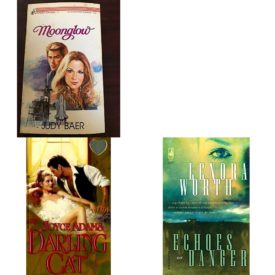 Assorted Romance Paperback Book Bundle (4 Pack): Moonglow Forever Romances Paperback, Some Times a Lady Second Chance at Love Paperback, Darling Cat Lovegram Romance Mass Market Paperback, Echoes of Danger Steeple Hill Womens Fiction #29 Mass Market Paperback