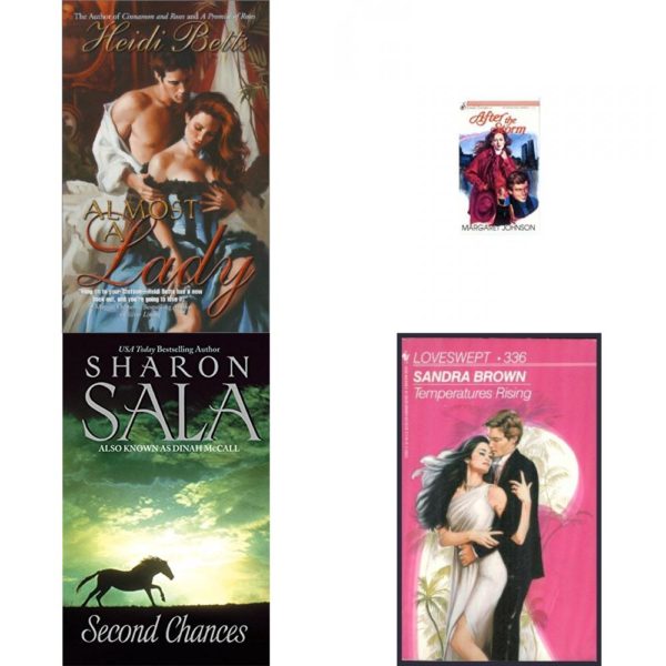 Assorted Romance Paperback Book Bundle (4 Pack): Almost a Lady Mass Market Paperback, After the Storm Mass Market Paperback, Second Chances Mass Market Paperback, Temperatures Rising Loveswept No. 336 Mass Market Paperback