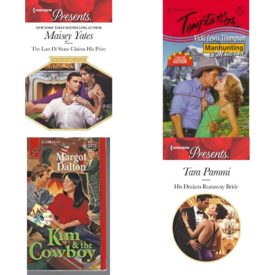 Assorted Harlequin Romance Paperback Book Bundle (4 Pack): The Last Di Sione Claims His Prize: A sensual story of passion and romance The Billionaires Legacy Mass Market Paperback, Manhunting in Montana Harlequin Temptation, No. 677 Paperback, Kim and the Cowboy : Class of 78 Harlequin Superromance No. 622 Mass Market Paperback, His Drakon Runaway Bride The Drakon Royals Mass Market Paperback