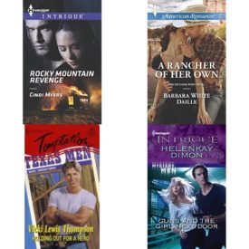 Assorted Harlequin Romance Paperback Book Bundle (4 Pack): Rocky Mountain Revenge Harlequin Intrigue Mass Market Paperback, A Rancher of Her Own The Hitching Post Hotel Mass Market Paperback, Holding Out For A Hero Mail Order Men Paperback, Guns and the Girl Next Door Mass Market Paperback