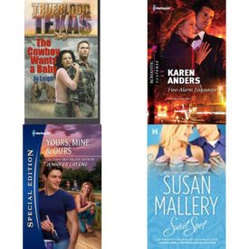 Assorted Harlequin Romance Paperback Book Bundle (4 Pack): Cowboy Wants a Baby, The Mass Market Paperback, Five-Alarm Encounter Mass Market Paperback, Yours, Mine & Ours Harlequin Special Edition Paperback, Sweet Spot The Bakery Sisters, 2 Mass Market Paperback