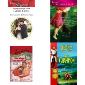 Assorted Harlequin Romance Paperback Book Bundle (4 Pack): Imprisoned by the Greeks Ring Conveniently Wed! Paperback, Dancing On Sunday Afternoons Mass Market Paperback, Christmas With Eve Paperback, The Champion : Knights of the Black Rose Series Harlequin Historicals, 491 Mass Market Paperback