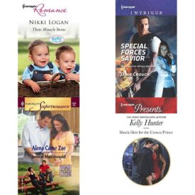 Assorted Harlequin Romance Paperback Book Bundle (4 Pack): Their Miracle Twins Baby On Board #4294 Mass Market Paperback, Special Forces Savior Omega Sector: Critical Response Mass Market Paperback, Along Came Zoe: You, Me & the Kids Harlequin Superromance No. 1244 Paperback, Shock Heir for the Crown Prince Claimed by a King Paperback