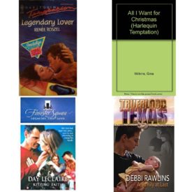 Assorted Harlequin Romance Paperback Book Bundle (4 Pack): Legendary Lover Paperback, All I Want For Christmas Paperback, Keeping Faith by Day Leclaire 2003-12-01 Mass Market Paperback, A Family At Last Trueblood, Texas Paperback