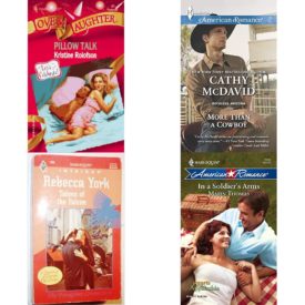 Assorted Harlequin Romance Paperback Book Bundle (4 Pack): Pillow Talk Matching Moms Paperback, More Than a Cowboy Reckless, Arizona Mass Market Paperback, Talons Of The Falcon Peregrine Connection Mass Market Paperback, In A Soldiers Arms #1200 Mass Market Paperback