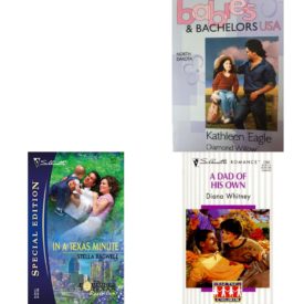 Assorted Silhouette Romance Paperback Book Bundle (4 Pack): Non-Refundable Groom Harlequin/Silhouette, No. 1149 Mass Market Paperback, Diamond Willow Babies & Bachelors USA: North Dakota #34 Mass Market Paperback, In a Texas Minute The Fortunes of Texas: Reunion Paperback, Dad Of His Own For The Children Silhouette Romance Mass Market Paperback
