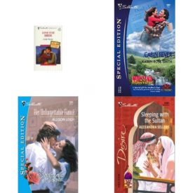 Assorted Silhouette Romance Paperback Book Bundle (4 Pack): Lone Star Bride Three Weddings And A Family Silhouette Romance Mass Market Paperback, Cabin Fever: Montana Mavericks, Gold Rush Grooms Silhouette Special Edition No. 1682 Paperback, Her Unforgettable Fiance : Stockwells of Texas Silhouette Special Edition, No 1381 Paperback, Sleeping With The Sultan Sons Of The Desert: The Sultans Harlequin Desire Mass Market Paperback