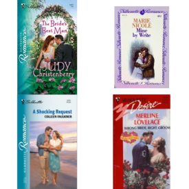 Assorted Silhouette Romance Paperback Book Bundle (4 Pack): The Brides Best Man Silhouette Romance # 1823 Paperback, Mine By Write Silhouette Romance Paperback, A Shocking Request Silhouette Romance #1573 Paperback, Wrong Bride, Right Groom Holiday Honeymoons Mass Market Paperback