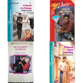 Assorted Silhouette Romance Paperback Book Bundle (4 Pack): In Pursuit of A Princess Royally Wed: The Missing Heir Silhouette Romance Mass Market Paperback, Lone Wolf Silhouette Desire, No 666 Paperback, My Favorite Husband Silhouette Romance, No 1183 Mass Market Paperback, Princess Takes a Holiday Paperback