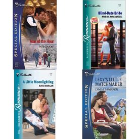 Assorted Silhouette Romance Paperback Book Bundle (4 Pack): Man of the Hour Silhouette Special Edition No. 1629 Paperback, Blind-Date Bride Silhouette Romance, No 1526 Mass Market Paperback, A Little Moonlighting Silhouette Romance Mass Market Paperback, Lexys Little Matchmaker Return to Troublesome Gulch Paperback